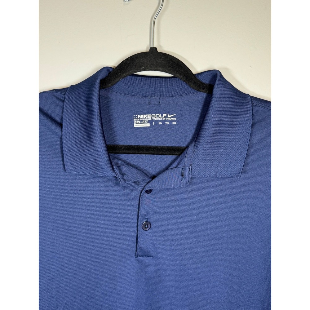 Nike Golf Dri-FIT Long Sleeve Polo Shirt Mens XXL Navy Blue Performance Top